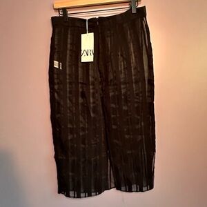 NWT Zara sheer striped pencil skirt